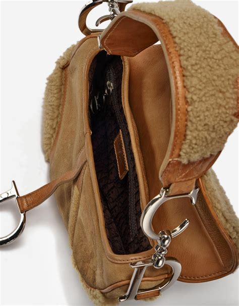 dior saddle bag shearling